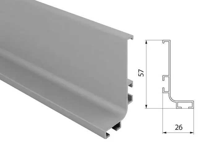 Expressz kézbesítés Alumínium profilok GOLA Profil alsó szekrény felső 4200x57x26mm alumínium
