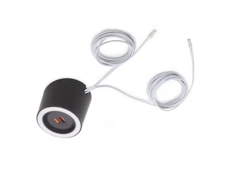 LED VILÁGÍTÁS UNIKA 4.5W 2700-4000K 24V DC D=75mm DUPLA USB PORTTAL (MAX. 24.5W) FEKETE Utolsó esély