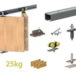Prémium Valcomp - Herkules plus HP 2/25/120 Harmónika Tolóajtó görgő + sín 1200mm 25kg