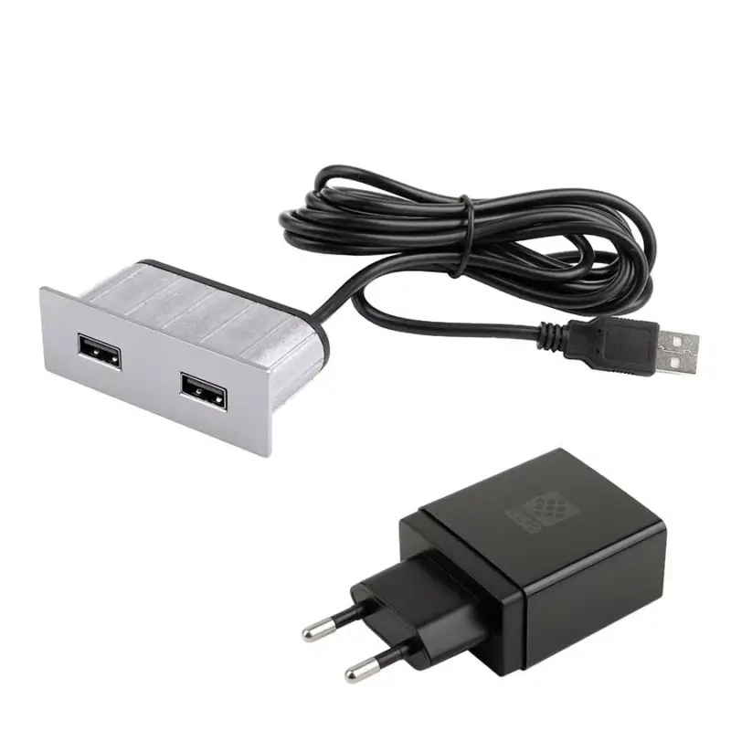Legnépszerűbb Konnektor VersaPick 2xUSB téglalap nemesacél, spiáter