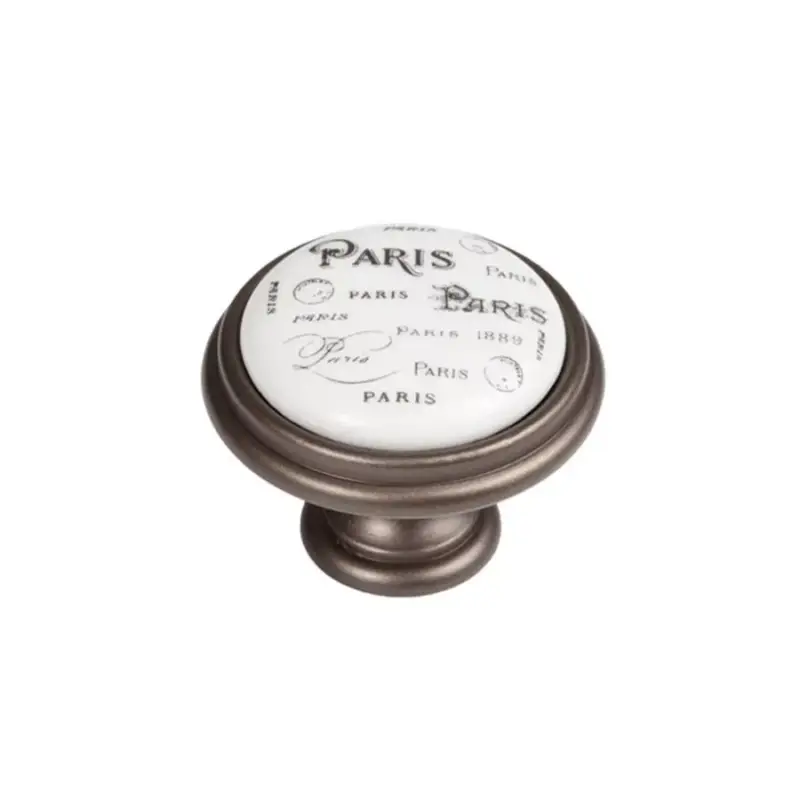 Fogantyú P77.00.q4.g7g Barna-Fehér-Paris Fém/Porcelán Különleges ajánlat