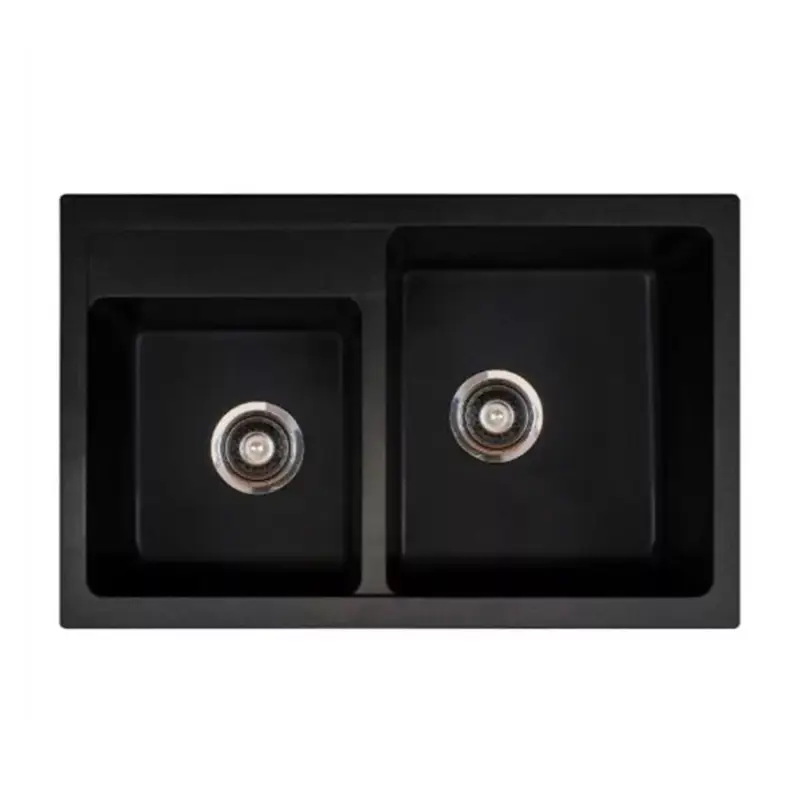 Quadro plus 2D XGranit Fekete szemcsés mosogató 780x500/195/195mm 171004 Azonnal elérhető