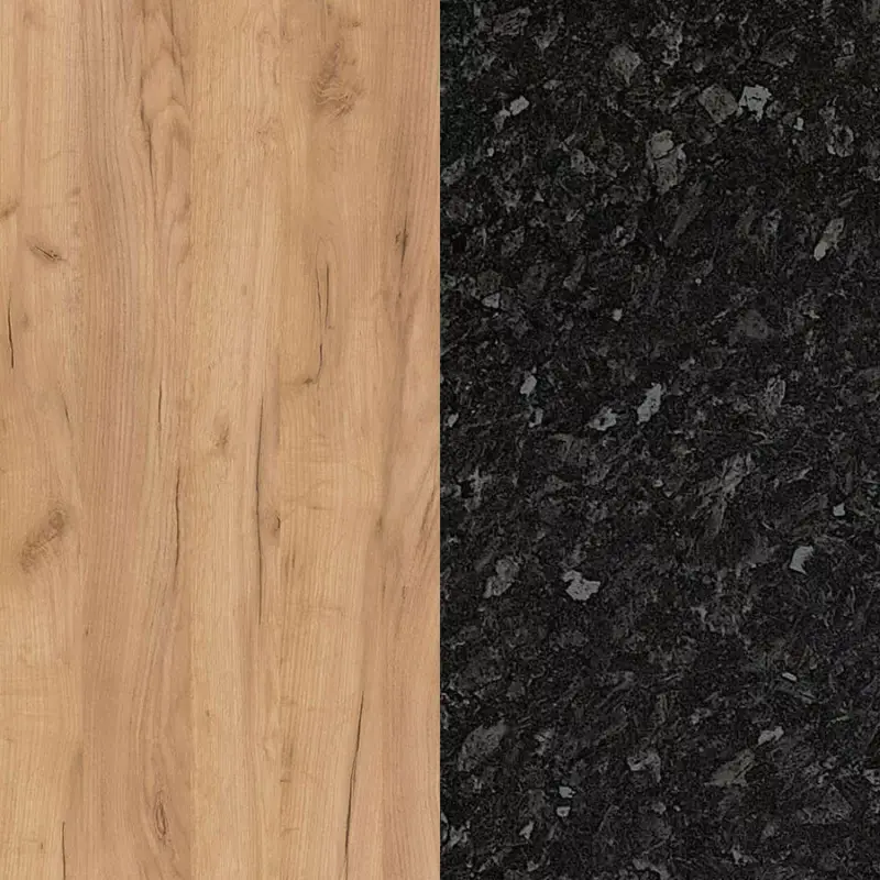 Akció Konyhai hátfal K003 PW/K210FP CR Arany Craft Oak/Black Flint 4100x640x8mm