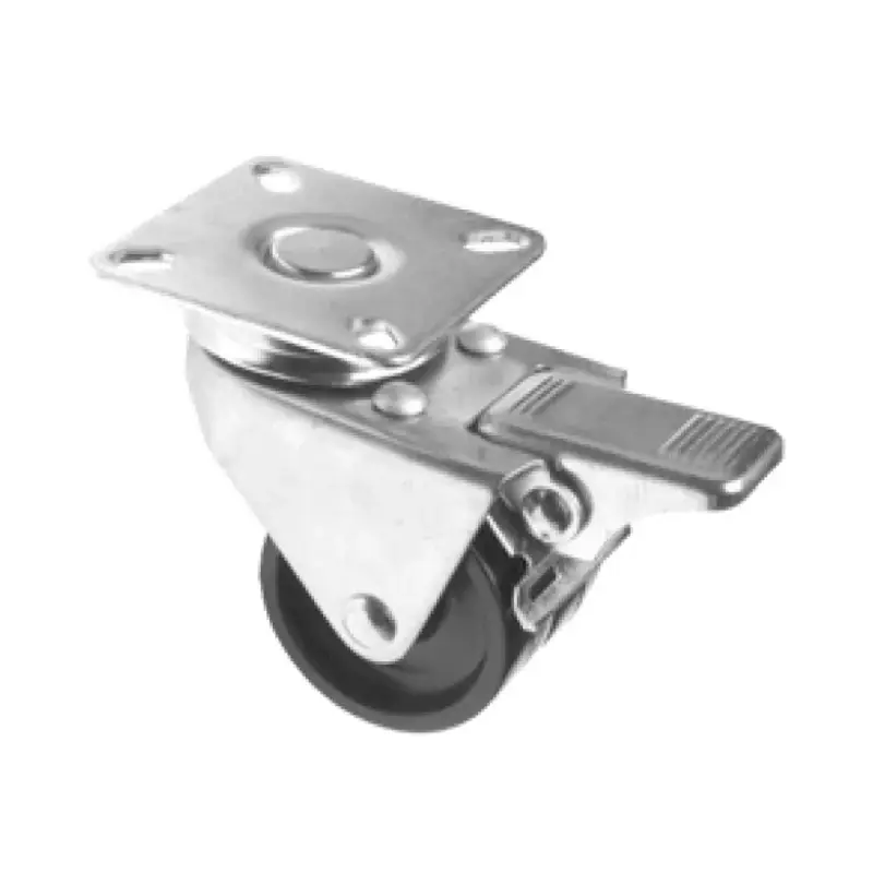 Bútorgörgő 50mm Talpas Fékes 031/N Fekete Tb.: 60kg Expressz kézbesítés