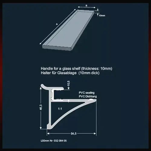 ZOBAL - Üvegpolctartó 10mm üv. L0050mm Korlátozott ajánlat