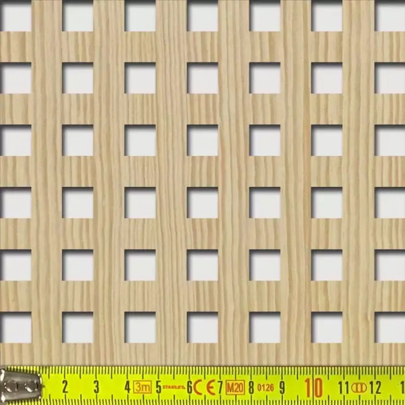 Gyors szállítás Legno furnérozott Hdf-Quadro 10-20 perforációval Fenyő 1520x610x4mm