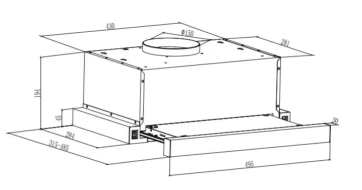 Gyors kiszállítás EVIDO SLIMBOX 50X teleszkópos páraelszívó, 50 cm, inox