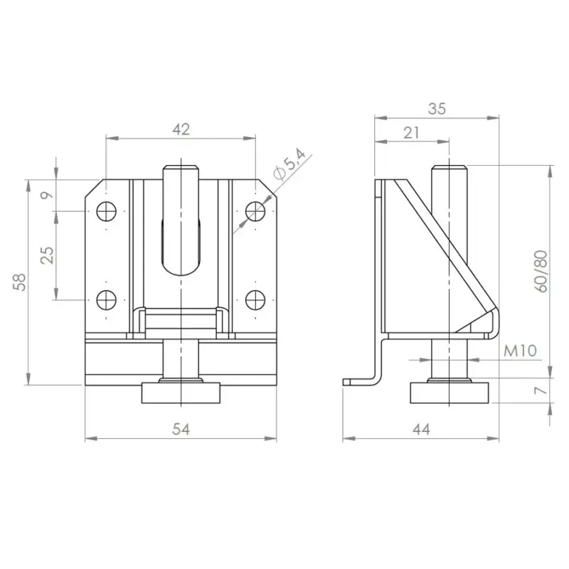 Szintezőláb AS001 80mm M10 állítható talppal 200kg teherbírás Alacsony ár