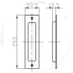 DLYNE - Design Tolóajtó fogantyú süllyesztett matt fekete 165x53mm Nézd meg most