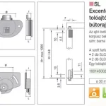 Nézd meg most Tolóajtó szerelvény SL02+SL03 excenteres görgő 30mm Teherb.:20kg Barna