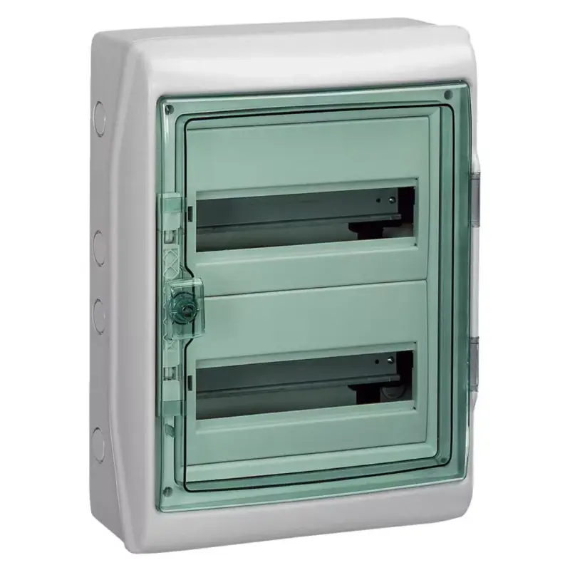 Schneider KAEDRA Kiselosztó, átlátszó ajtó, falon kívüli, 2x12 modul, szürke, 13433 Akció