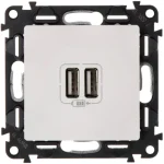 Újdonság Legrand Valena Life kettős USB töltőaljzat beépített tápegységgel - 5V - 2,4 A, fehér, Legrand 753112