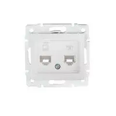 Expressz szállítás Kanlux 24758 DOMO 01-1440-002 fehér adat-telefoncsatlakozó aljzat (RJ45 Cat 6+RJ11)
