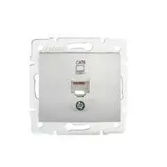 Kanlux 24872 DOMO 01-1400-043 ezüst adatcsatlakozó aljzat (RJ45 Cat 6 Jack) Exkluzív ajánlat