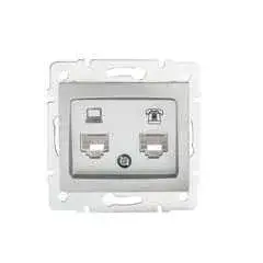 Kanlux 24875 DOMO 01-1430-043 ezüst adatcsatlakozó aljzat (RJ45 Cat 5e+RJ11) Kihagyhatatlan ajánlat