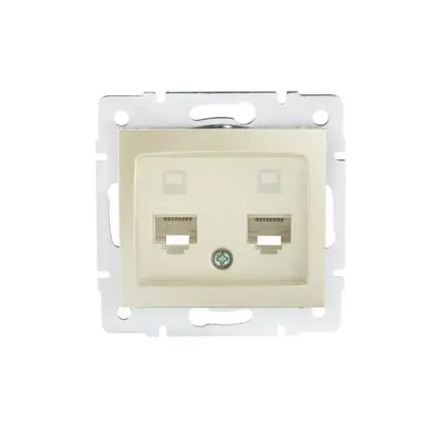 Expressz kézbesítés Kanlux 24991 DOMO 01-1410-030 gyöngyház dupla adatcsatlakozó aljzat független (2xRJ45 Cat 5e Jack)