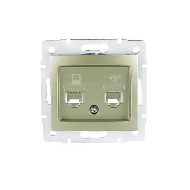 Kanlux 25052 DOMO 01-1430-050 pezsgő adatcsatlakozó aljzat (RJ45 Cat 5e+RJ11) Gyors szállítás