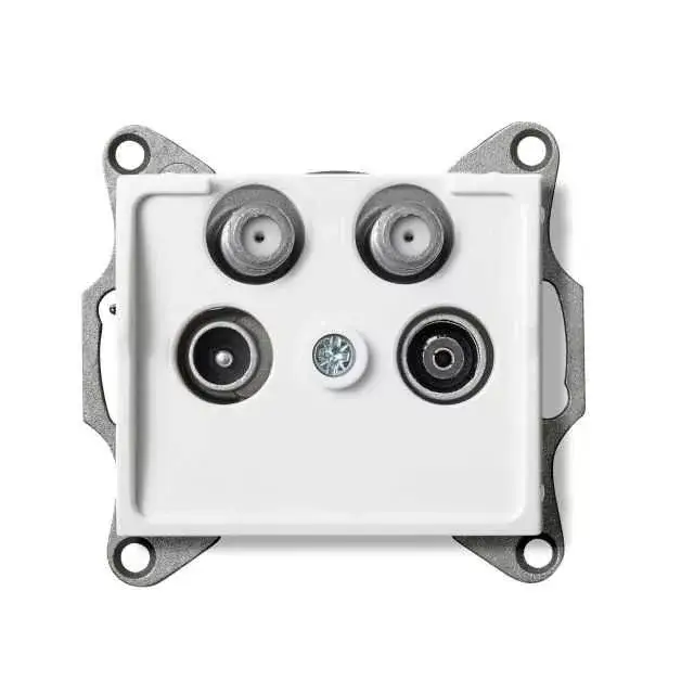 Olcsó Kanlux 25105 LOGI 02-1590-002 fehér antenna csatlakozó TV/R/SAT/SAT aljzat, végzáró