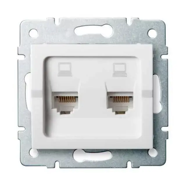 Utolsó esély Kanlux 25111 LOGI 02-1420-002 fehér dupla adatcsatlakozó aljzat, független (2xRJ45 Cat 6 Jack)