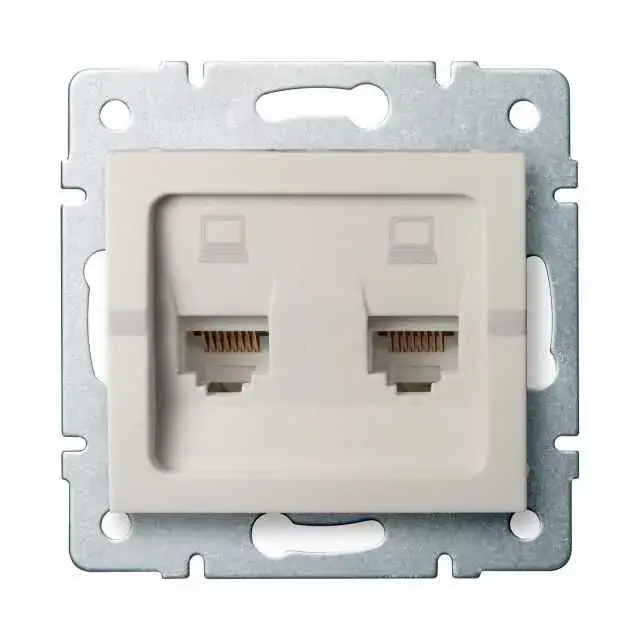 Kanlux 25170 LOGI 02-1420-003 krém dupla adatcsatlakozó aljzat, független (2xRJ45 Cat 6 Jack) Csak ma