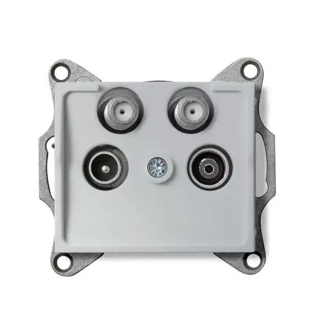 Kanlux 25223 LOGI 02-1590-043 ezüst antenna csatlakozó TV/R/SAT/SAT aljzat, végzáró Kedvezményes ár
