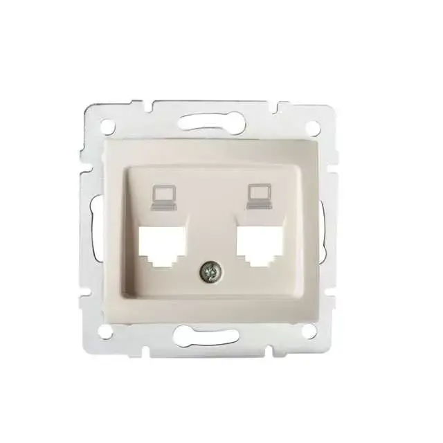 Expressz szállítás Kanlux 25931 DOMO 01-1419-003 krém dupla csatlakozó aljzat burkolat, független, aljzat nélkül (2xRJ45 Jack)