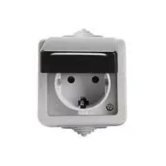 Kanlux 27130 TEKNO 05-1240-143 fekete Schuko dugalj gyermekvédelemmel IP54 Vásárlói kedvenc