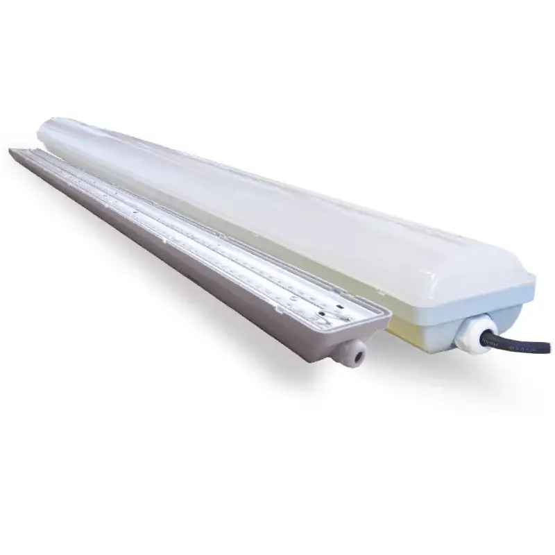 DEL1366 LED Por páramentes lámpatest 2x58W méret IP65 PC-búrával LED 60W 5200lm,4000K,180fok, 1500x86x65mm (360xSMD2835) deLux Vásárlói kedvenc