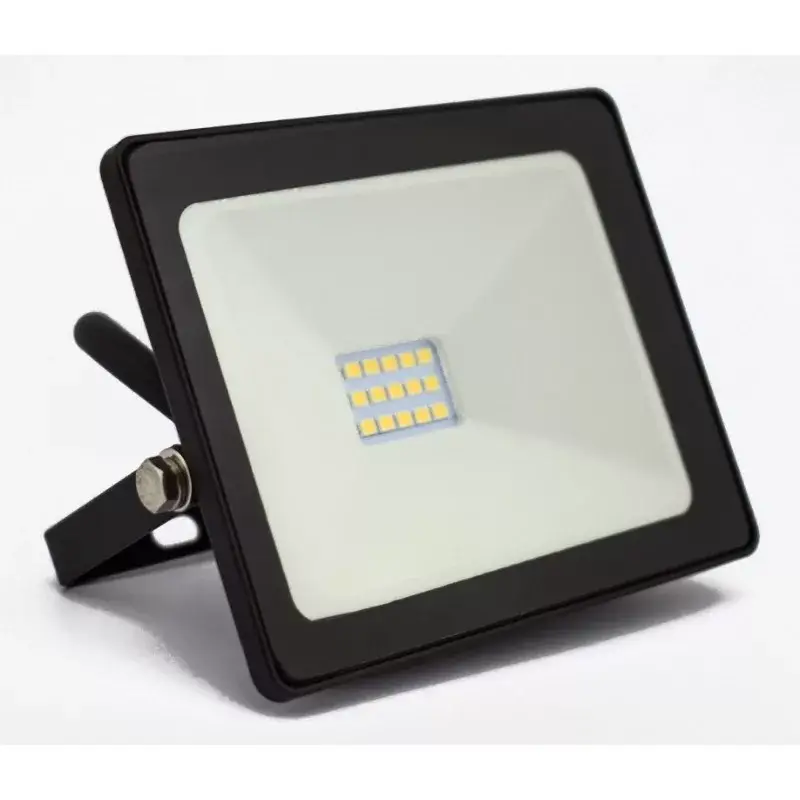 DEL1444 Reflektor 10W LED, 800lm, 200-240VAC, IP65, 4000K, 120 fok, 15x SMD2835 LED, lapos, fekete, 115*106*35mm, alumínium SLIM SERIES delux Legnépszerűbb