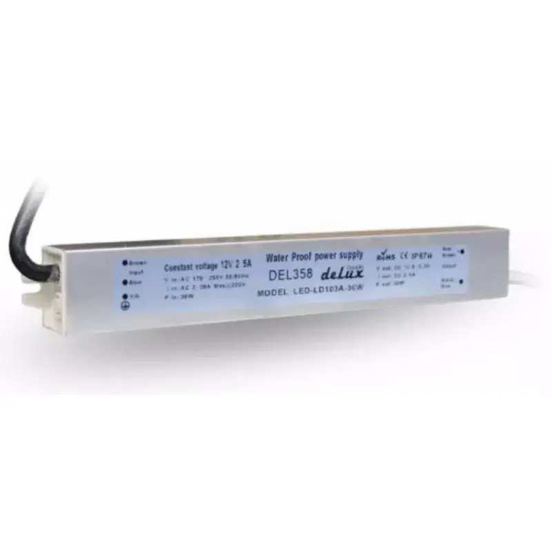 Nézd meg most LED tápegység30W 12V 2,5A IP65 DEL358 delux