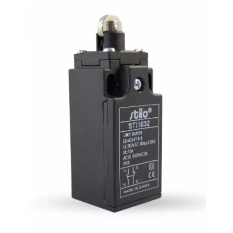 Outlet STI1032 Végálláskapcsoló görgős, 3A/240VAC, 1NC+1NO, műa.ház, IP65, PG13,5, EN60947-5-1, Stilo