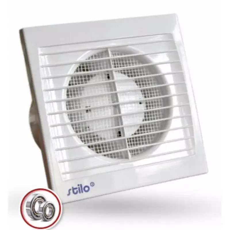 Kedvezményes ár STI1311 Ventilátor STILO 100 MTL időkapcsolós WC mennyezeti, gördülőcsapágyas