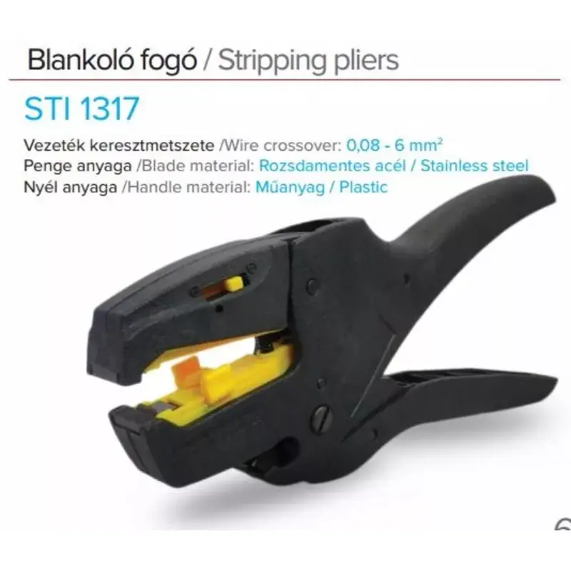 STI1317 kábelcsupaszoló és vágószerszám0,08-max. 4mm2 tömör vezeték, max. 6mm2 sodrott vezetékhez!!! Stilo Gyors szállítás