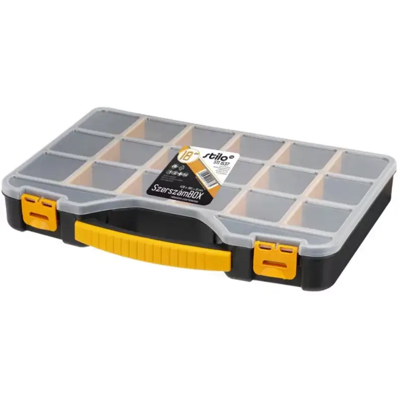 STI1537 Stilo rekeszes szortimenter fekete 18" 420x305x61mm Expressz szállítás