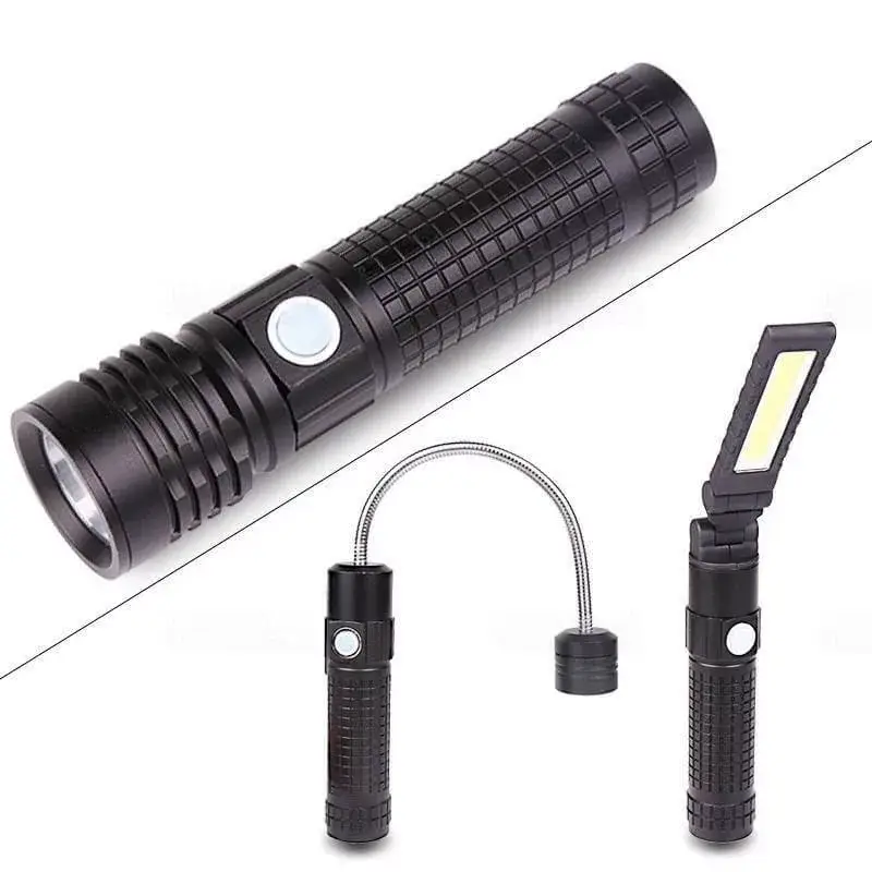 Ne maradj le DEL1622 LED elemlámpa, 3 különböző fejjel, akkumulátoros (1x18650), 350lm, műanyag dobozban, deLux