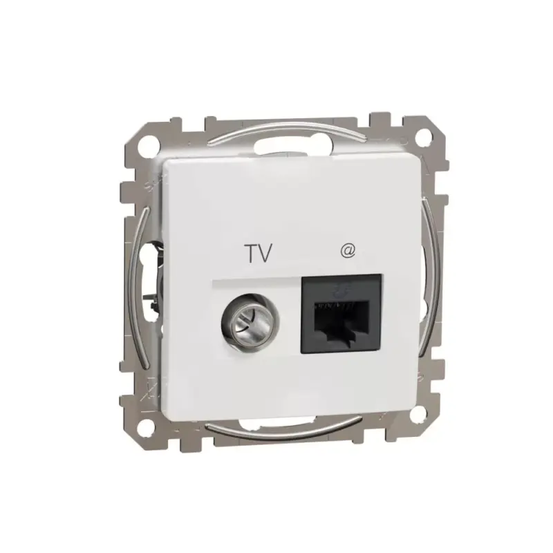 Árcsökkenés ÚJ SEDNA TV/RJ45 Cat6 UTP kombinált aljzat, fehér Schneider SDD111469T