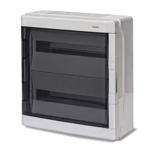 Legnépszerűbb 18+18 modulos falon kívűli elosztószekrény, 464x432x160mm, IP65, 39036, Famatel S.A