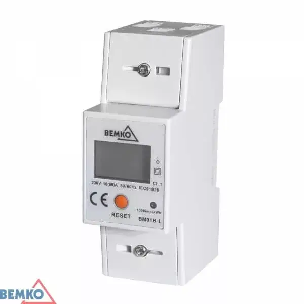 Fogyasztásmérő elektr. kijelzővel 10A (80A) 1 fázisú, A30-BM01B-L, Bemko Azonnal elérhető