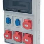 Outlet ACQUA doboz 16 mod - 2db házt.- 4 db 5P 16A ipari IP44, 6602, Famatel S.A