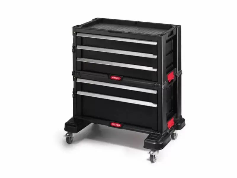 Végkiárusítás KETER 5 FIÓKOS TÁROLÓ TOOL CHEST Fekete/piros, 237007, Curver