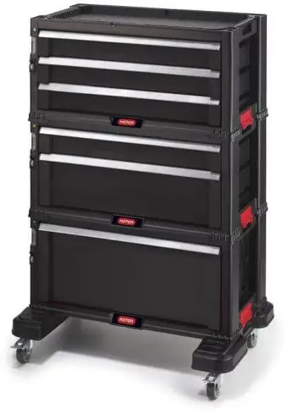 Szuper akció KETER 6 FIÓKOS TÁROLÓ TOOL CHEST Fekete/piros, 237786, Curver