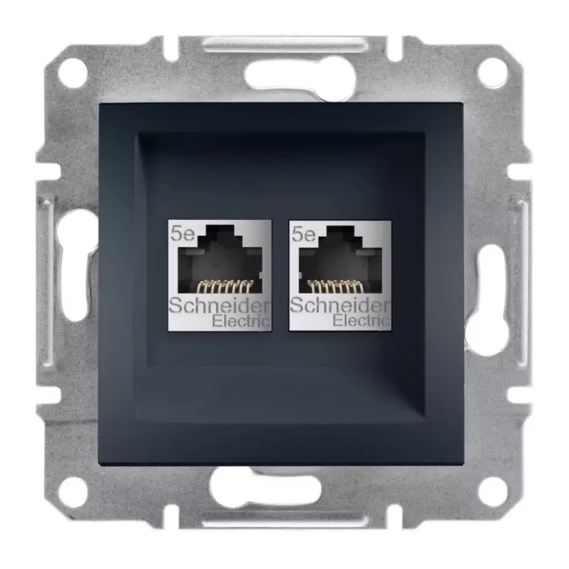 Schneider ASFORA 2xRJ45 Cat5e UTP aljzat, antracitEPH4400171 Legkelendőbb