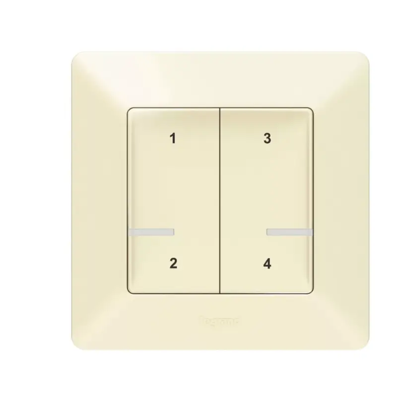 Szuper akció Legrand Valena Life okos forgatókönyv kapcsoló (távvezérlő) Home + Control alkalmazásban beállított 4 db egyedi forgatókönyv indítására; díszítőkerettel, elemmel és kétoldalú ragasztóval szállítva elefántcsont, Legrand 752268