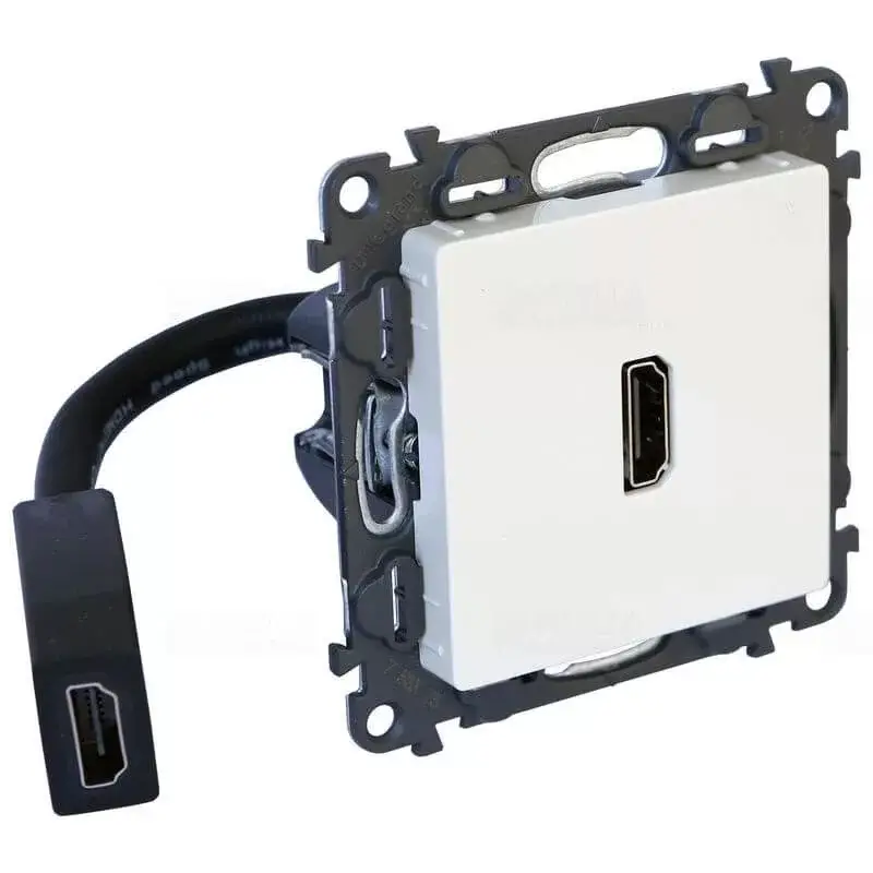 Utolsó esély Legrand Valena Life Elővezetékelt HDMI 1.4 típusú csatlakozóaljzat, 15 cm kábellel szállítva, Elefántcsont, Legrand 753275