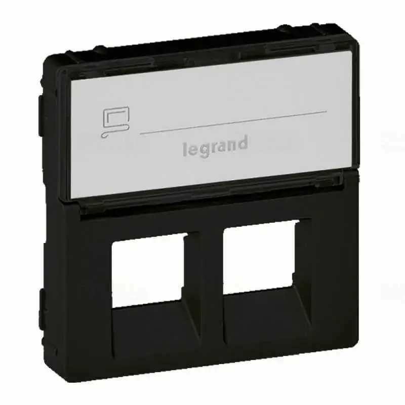 Legrand Valena Life RJ45/RJ11 csatlakozóaljzat burkolat, fekete, Legrand 756472 Prémium