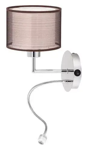Rábalux 2629 Anastasia Beltéri Fali lámpa króm-barna E27 1x MAX 60 + LED 1, IP20 Biztonságos fizetés