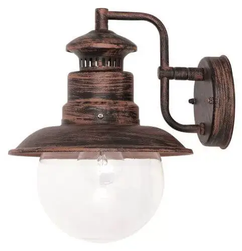 Rábalux 8163 Odessa Kültéri fali lámpa antik barna-átlátszó E27 1x MAX 60, IP44 Expressz kézbesítés