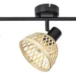 Biztonságos vásárlás Rábalux 3135 Rattan Beltéri Spotlámpa matt fekete-natúr E14 3x MAX 15, IP20