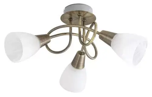 Azonnal elérhető Rábalux 5533 Jenna Beltéri Mennyezeti lámpa antik bronz-fehér E14 3x MAX 40, IP20
