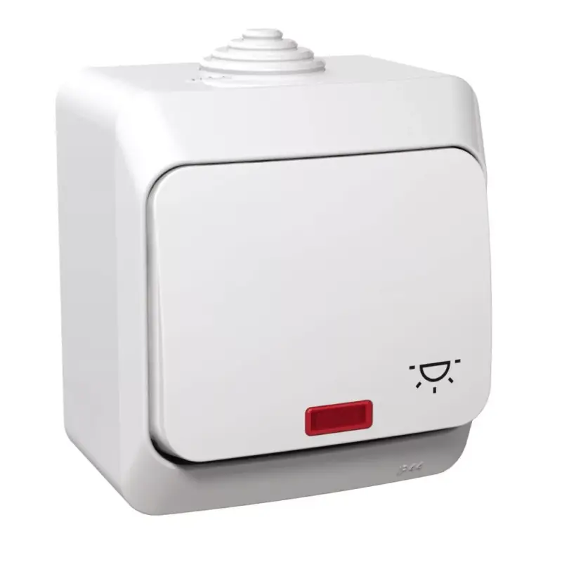 Legkelendőbb Schneider CEDAR PLUS Egypólusú nyomó lámpajellel, jelzőfénnyel, IP44, fehér, WDE000516
